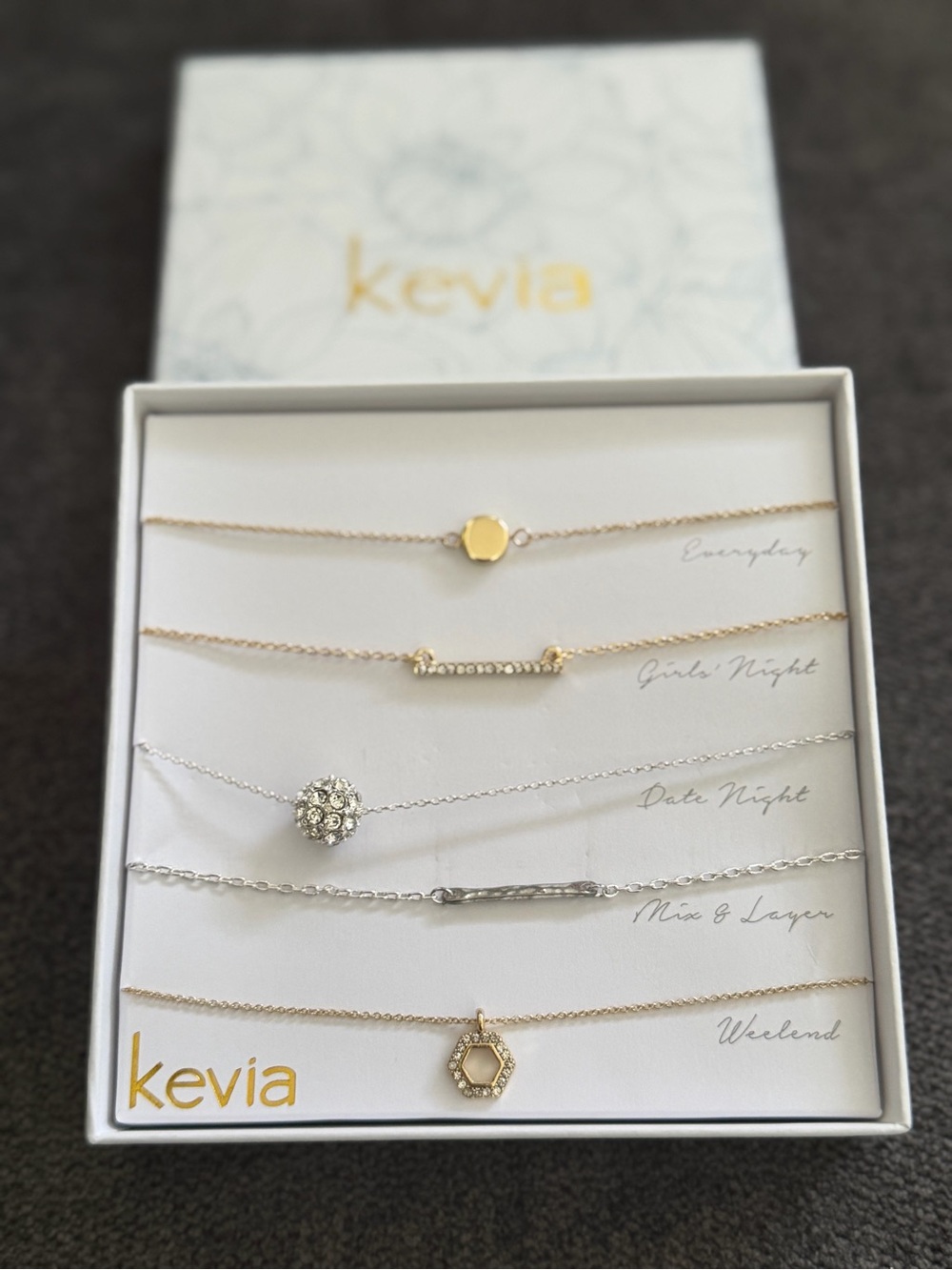 kevia Mixed Gold and Silver Layered Necklace Set - Gold & Silver